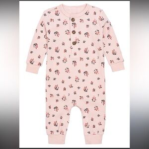 Modern Moments by Gerber Baby Pink Floral Romper Infant Outfit 3-6 months